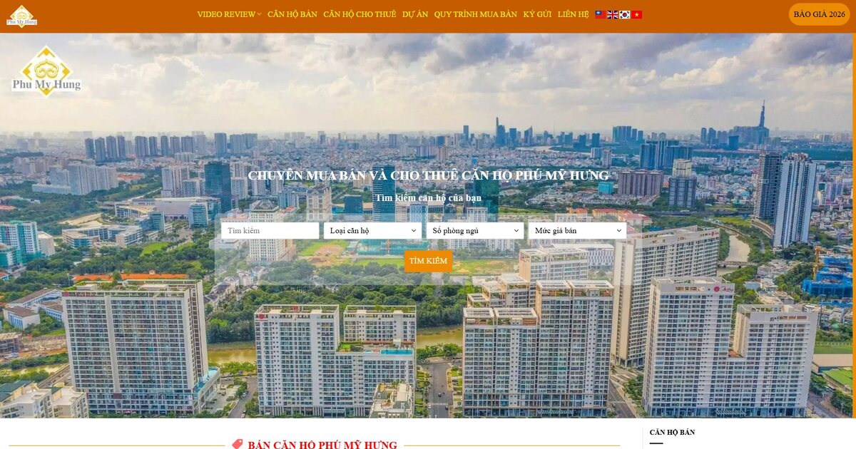 Website mua bán và cho thuê căn hộ — dự án Phú Mỹ Hưng Quận 7