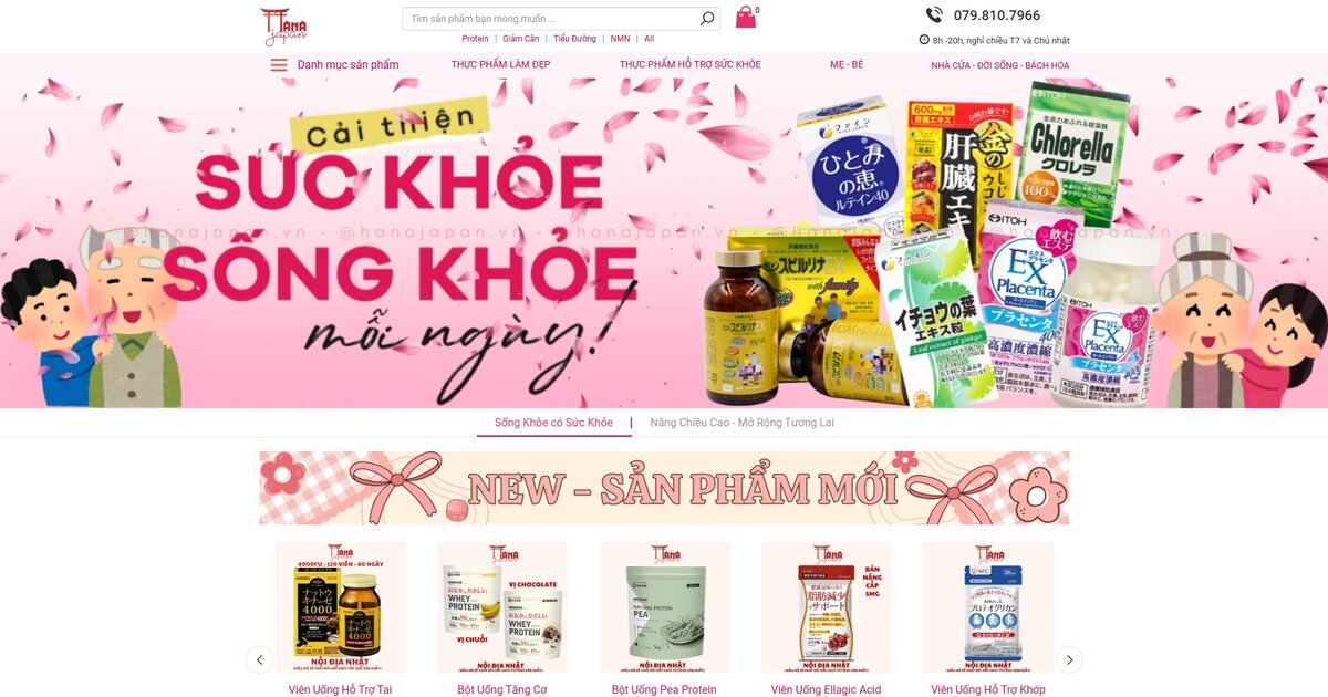 Website thương mại điện tử hàng Nhật nội địa — dự án Hana Japan