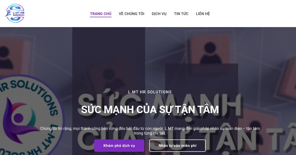 Website công ty tư vấn nhân sự — dự án L.MT HR Solutions
