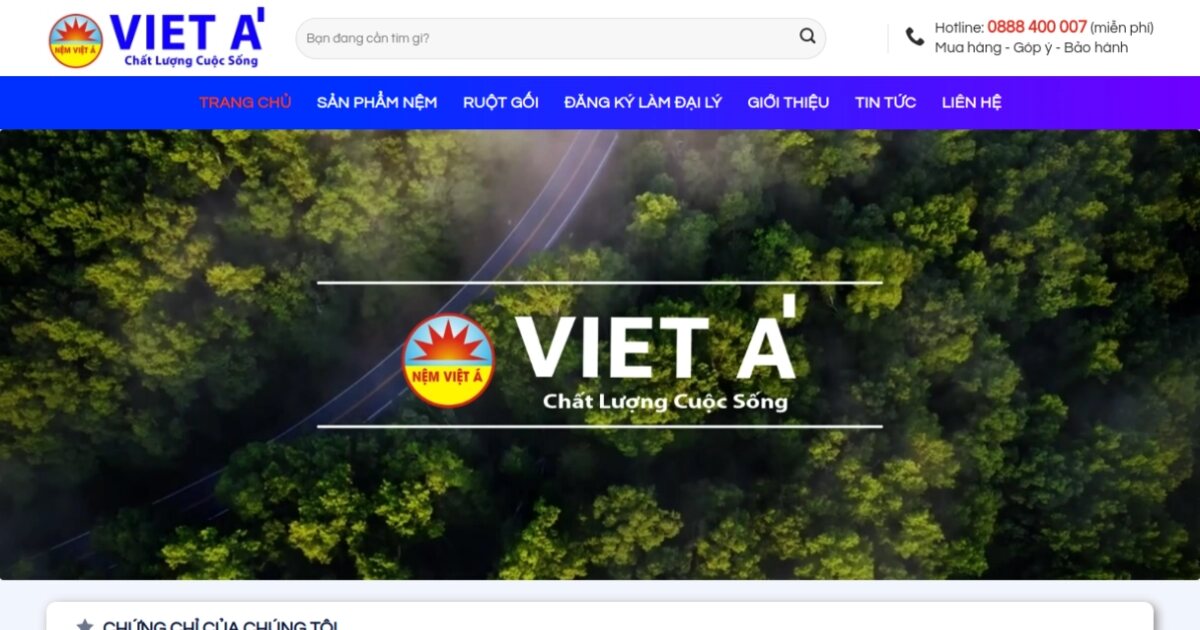 Website phân phối sỉ nệm toàn quốc — dự án Nệm Việt Á