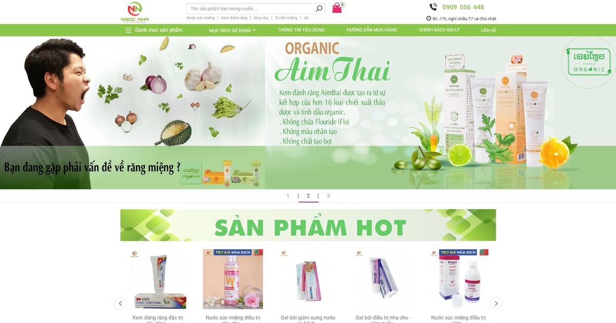 Website sản phẩm chăm sóc răng miệng — dự án Ngọc Nha