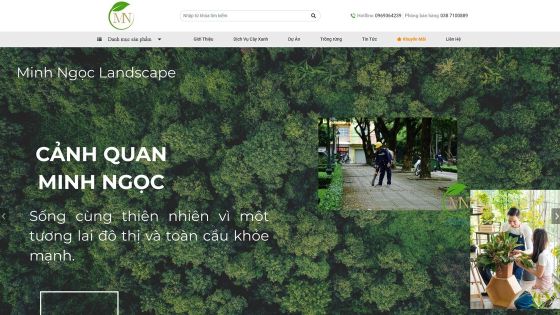 Website thiết kế thi công cảnh quan và bán cây cảnh — dự án Cảnh Quan Minh Ngọc