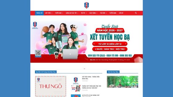 Website trường THPT tư thục và tuyển sinh — dự án Trần Nhân Tông