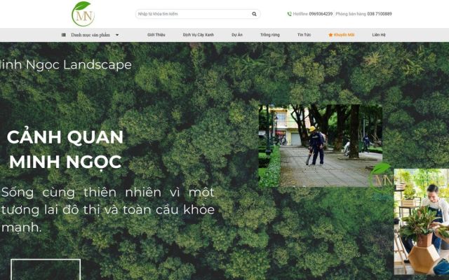 Website thiết kế thi công cảnh quan và bán cây cảnh — dự án Cảnh Quan Minh Ngọc