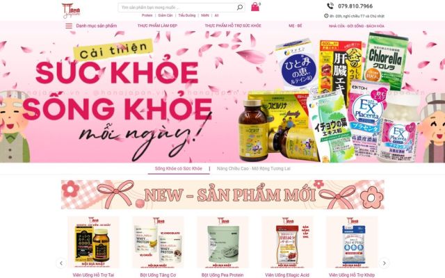 Website thương mại điện tử hàng Nhật nội địa — dự án Hana Japan