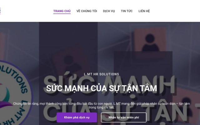 Website công ty tư vấn nhân sự — dự án L.MT HR Solutions