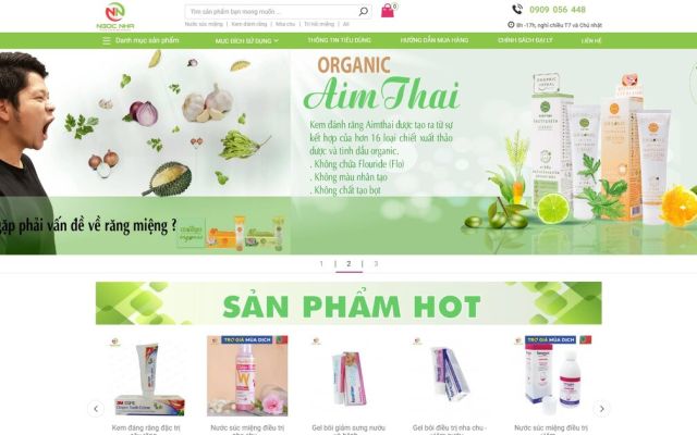 Website sản phẩm chăm sóc răng miệng — dự án Ngọc Nha