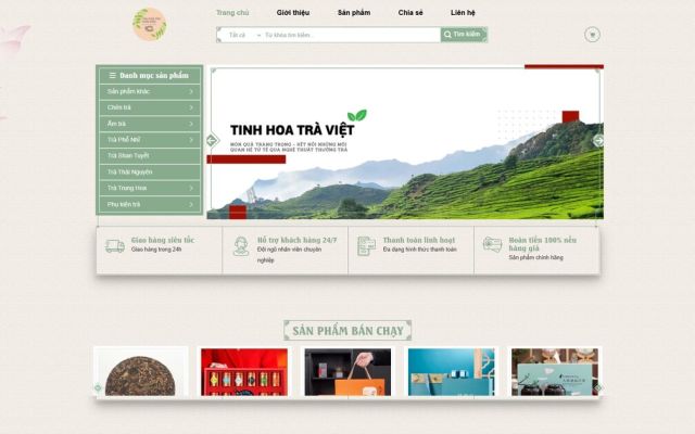 Website bán trà thảo mộc thủ công — dự án Tinh Hoa Trà Thảo Mộc
