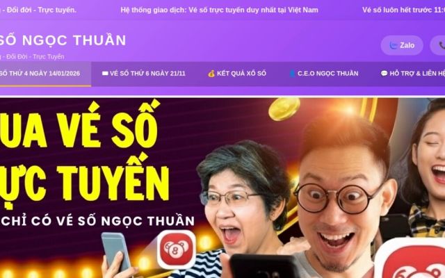 Website đặt vé số trực tuyến theo ngày — dự án Vé Số Ngọc Thuần