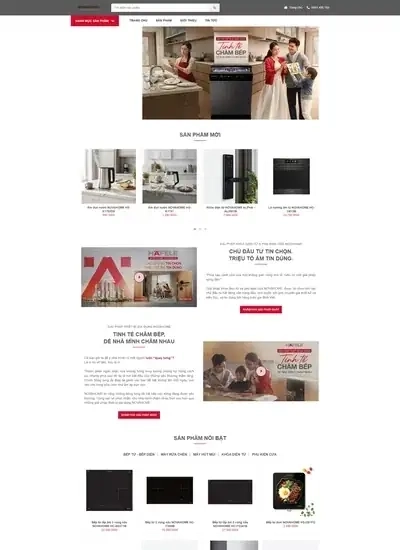 Ảnh chụp màn hình website mẫu Website thiết bị bếp & nhà tắm — NOVAHOME