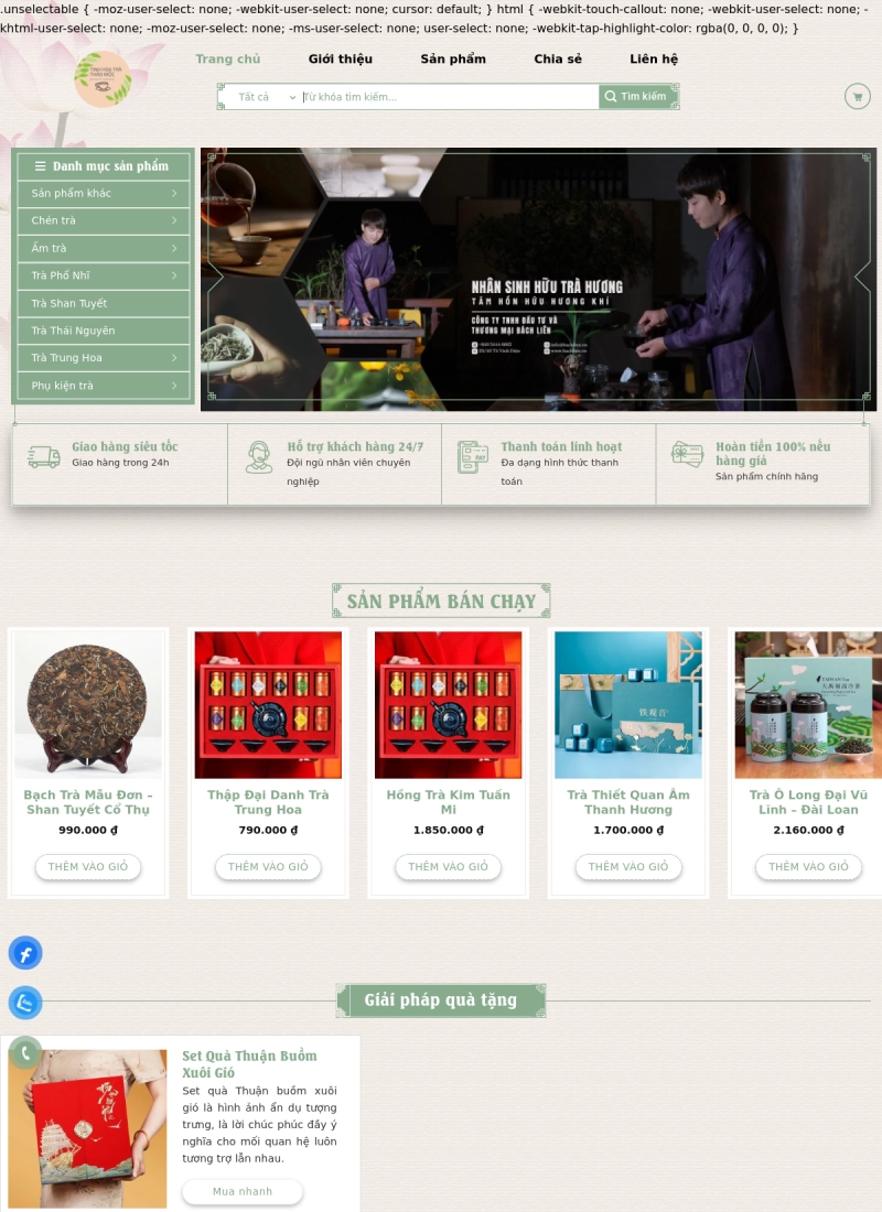 Website doanh nghiệp đa ngành — Trà Việt An - Mẫu website HDWEBS