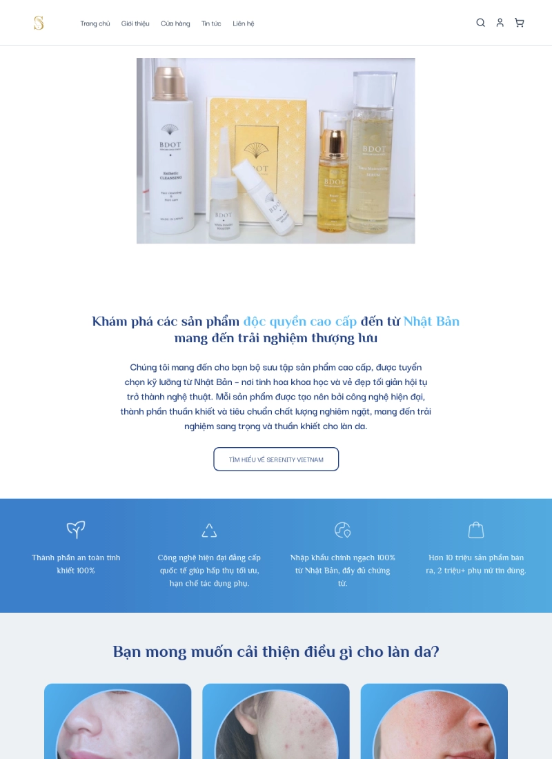 Website spa chăm sóc da — SERENITY VIETNAM (bản 2) - Mẫu website HDWEBS