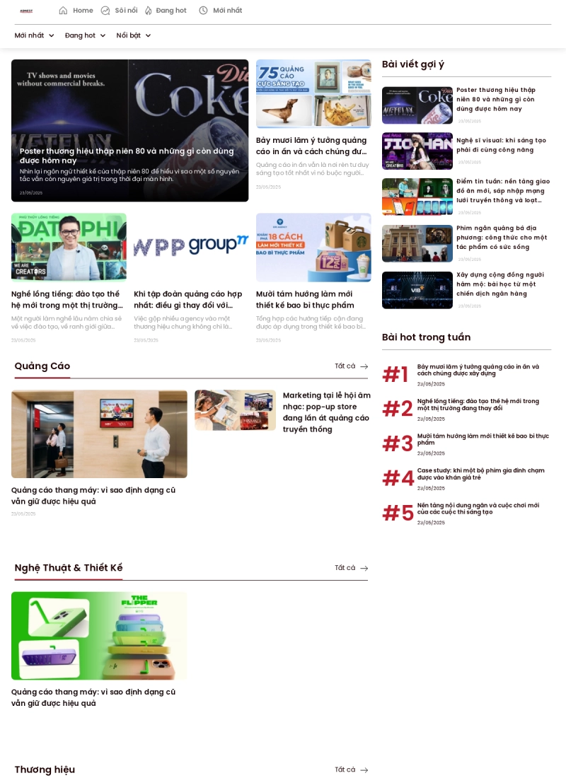 Website cộng đồng marketing & sáng tạo — ADNEST - Mẫu website HDWEBS
