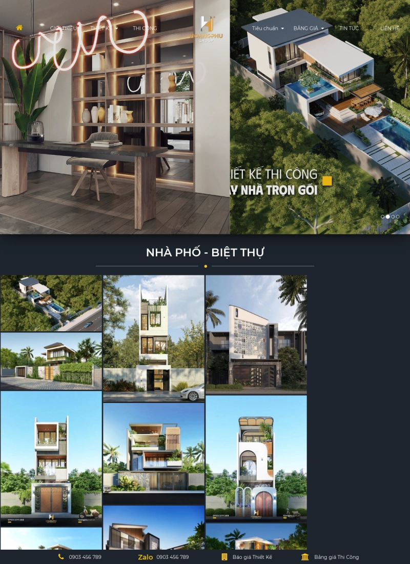 Website thiết kế & thi công nhà phố, biệt thự — XÂY DỰNG AN THỊNH - Mẫu website HDWEBS