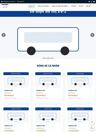 Website đại lý ô tô điện — GIA AN EV - Mẫu website HDWEBS