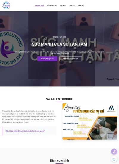 Website tuyển dụng & tư vấn nhân sự — TALENTBRIDGE - Mẫu website HDWEBS