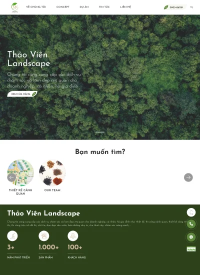 Website thiết kế & thi công cảnh quan — THẢO VIÊN LANDSCAPE - Mẫu website HDWEBS