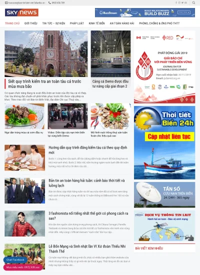 Ảnh chụp màn hình website mẫu Website cổng tin tức & sự kiện — Bản tin Biển Việt